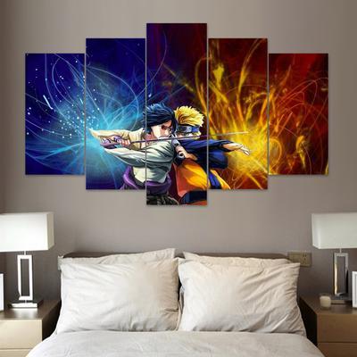 Sasuke & Naruto - Movie 5 Panel Canvas Art Wall Decor Sasuke & Naruto - Movie 5 Panel Canvas Art Wall Decor