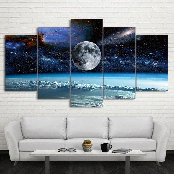 Satellite View - Space 5 Panel Canvas Art Wall Decor Satellite View - Space 5 Panel Canvas Art Wall Decor