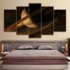 Saturn Planet And Mountain - Nature 5 Panel Canvas Art Wall Decor