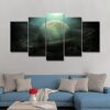 Saturn Universe - Space Universe 5 Panel Canvas Art Wall Decor
