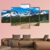 Sawtooth Scenic Byway In Idaho - Nature 5 Panel Canvas Art Wall Decor