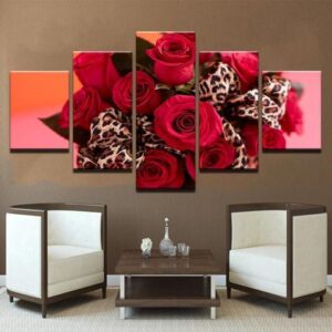 Say It With Flowers - Nature 5 Panel Canvas Art Wall Decor