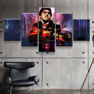 Scarface Gangster Abstract - Movie 5 Panel Canvas Art Wall Decor