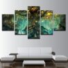 Scenery Magic Forest - Abstract Nature 5 Panel Canvas Art Wall Decor