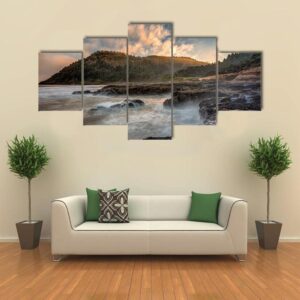 Scenic Cape Perpetua On The Oregon Coast - Nature 5 Panel Canvas Art Wall Decor