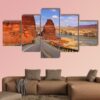 Scenic Desert Drive - Nature 5 Panel Canvas Art Wall Decor