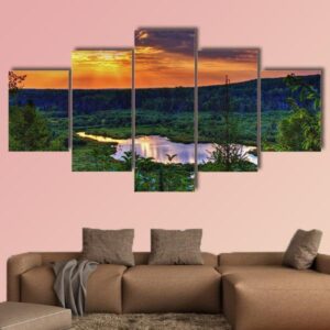 Scenic Overlook In The Ottawa National Forest - Nature 5 Panel Canvas Art Wall Decor