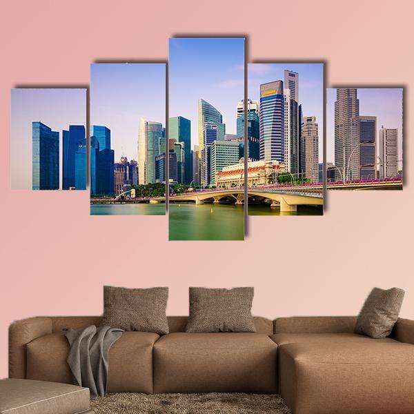 Scenic Singapore Skyline - Nature 5 Panel Canvas Art Wall Decor Scenic Singapore Skyline - Nature 5 Panel Canvas Art Wall Decor