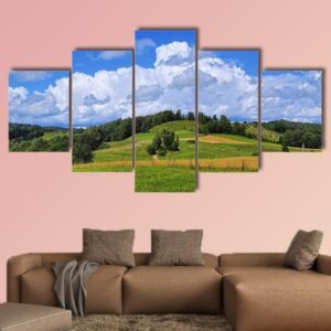 Scenic View Of Suwalszczyzna In Poland - Nature 5 Panel Canvas Art Wall Decor