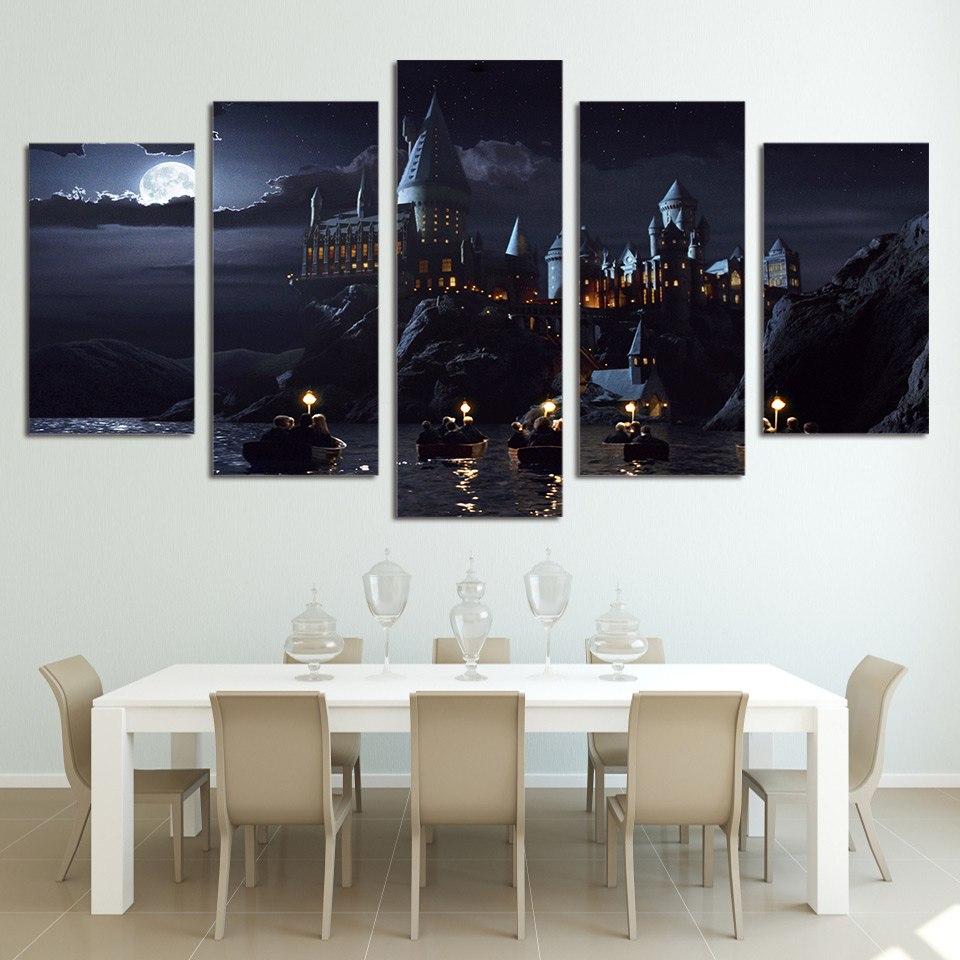 School Of Witchcraft And Wizardry - Landscape 5 Panel Canvas Art Wall Decor School Of Witchcraft And Wizardry - Landscape 5 Panel Canvas Art Wall Decor