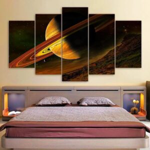 Science Space Fantasy Planet - Space Universe 5 Panel Canvas Art Wall Decor