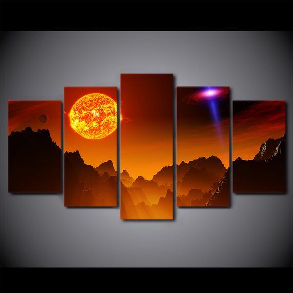 Science Space Universe Fantasy - Sapce 5 Panel Canvas Art Wall Decor Science Space Universe Fantasy - Sapce 5 Panel Canvas Art Wall Decor