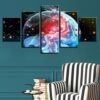 Scorpio Zodiac Astrological Sign - Abstract 5 Panel Canvas Art Wall Decor
