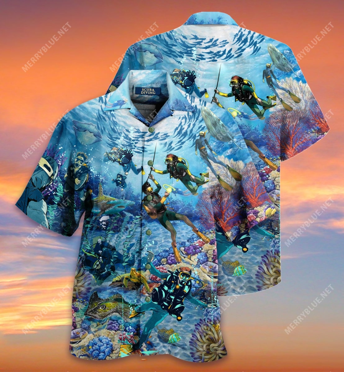 Scuba Diving All Over Printed Hawaiian Shirt Scuba Diving All Over Printed Hawaiian Shirt