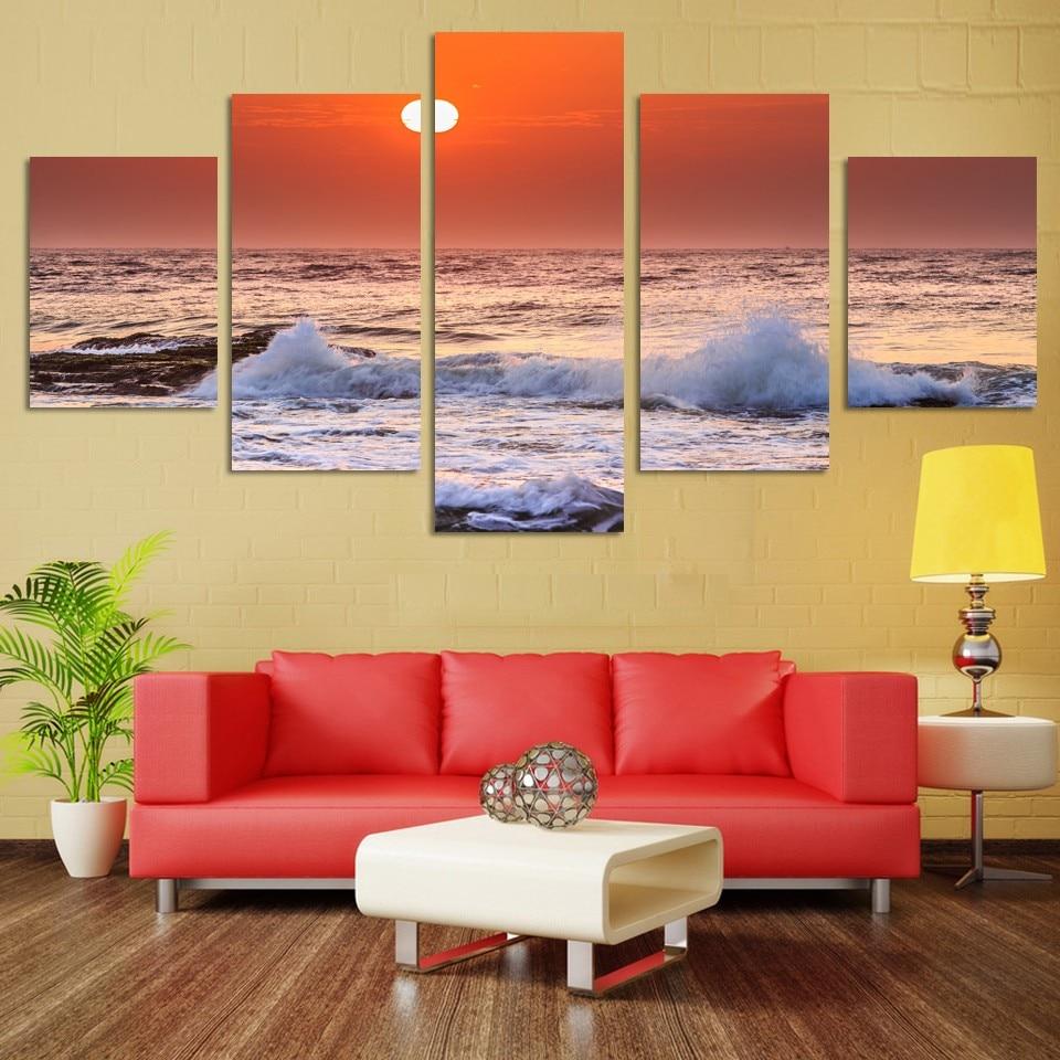 Sea 11 - Space 5 Panel Canvas Art Wall Decor Sea 11 - Space 5 Panel Canvas Art Wall Decor