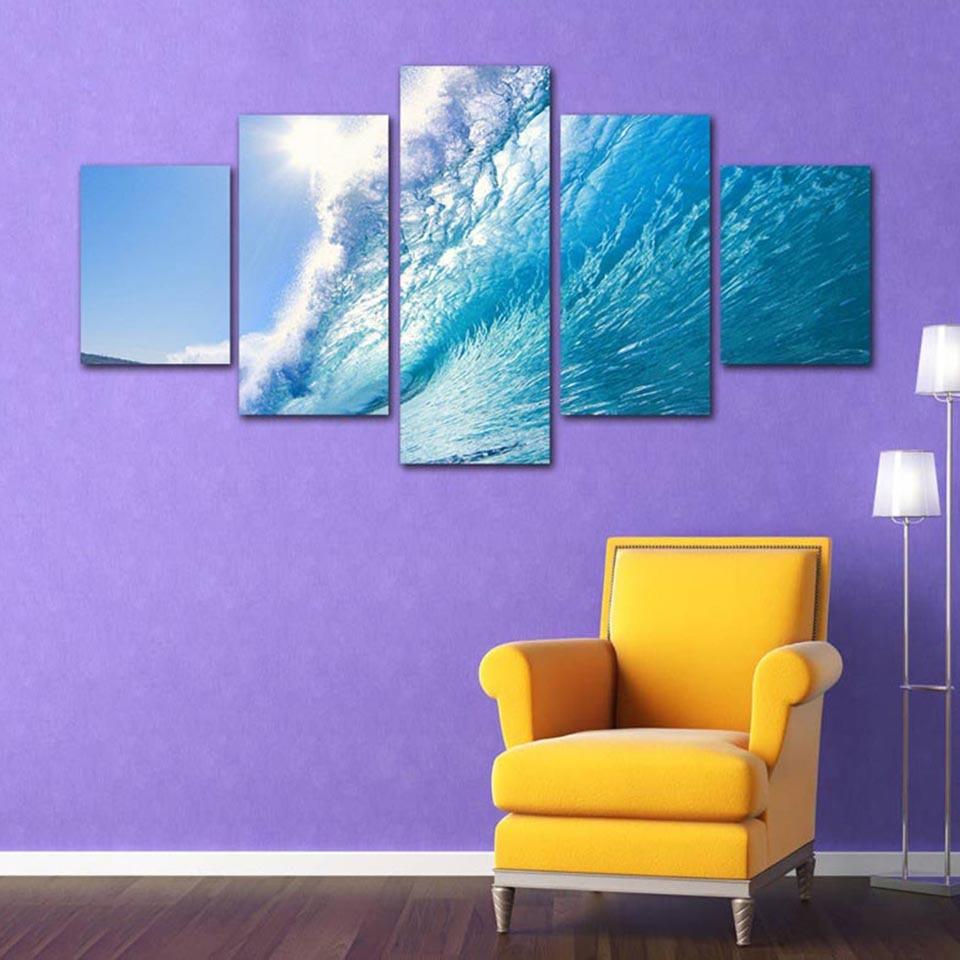 Sea 13 - Space 5 Panel Canvas Art Wall Decor Sea 13 - Space 5 Panel Canvas Art Wall Decor