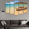 Sea And Boat - Space 5 Panel Canvas Art Wall Decor