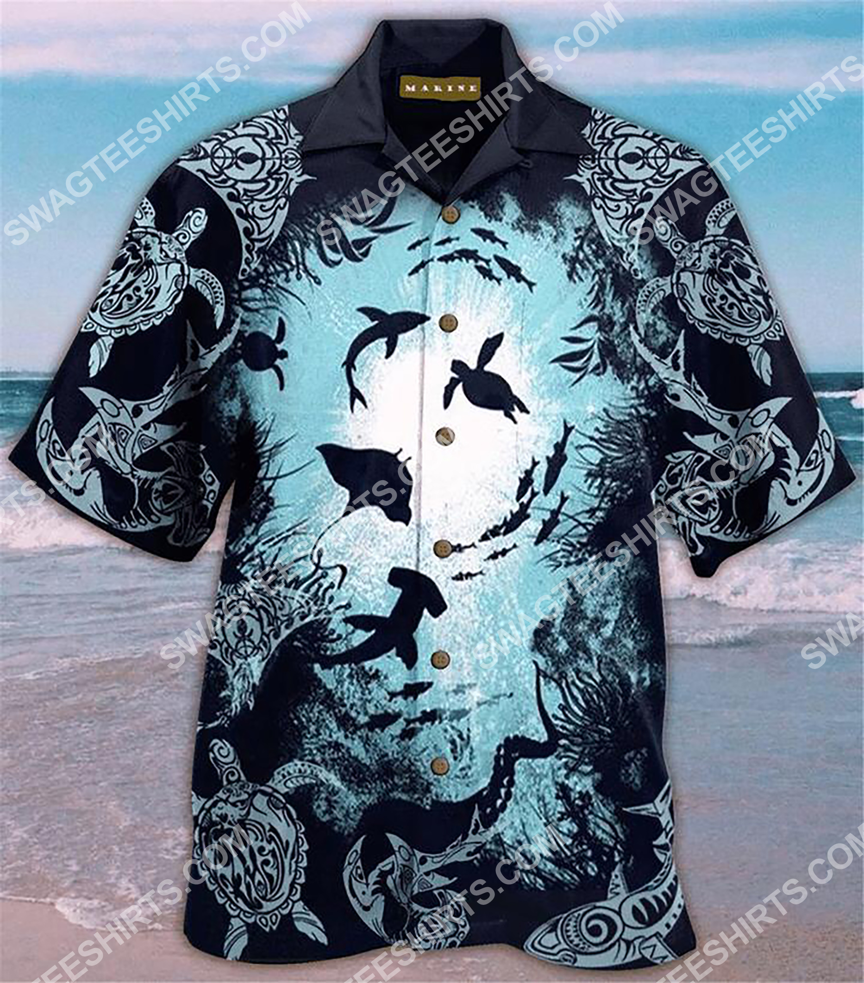 Sea Animals All Over Printing Hawaiian Shirt Sea Animals All Over Printing Hawaiian Shirt