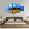 Sea Bridge Wooden House - Space 5 Panel Canvas Art Wall Decor
