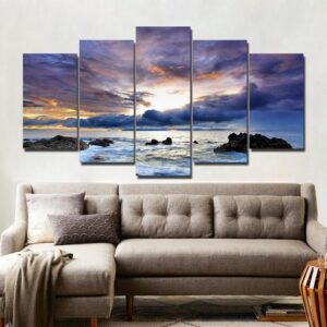 Sea Scenery - Space 5 Panel Canvas Art Wall Decor