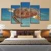 Sea Tortoise - Animal 5 Panel Canvas Art Wall Decor