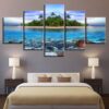 Sea Turtles 8 - Animal 5 Panel Canvas Art Wall Decor