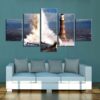 Sea Wave 4 - Space 5 Panel Canvas Art Wall Decor