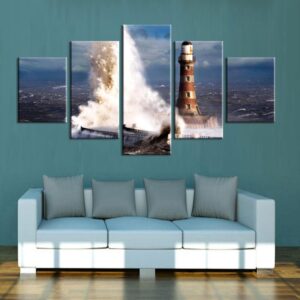 Sea Wave 4 - Space 5 Panel Canvas Art Wall Decor