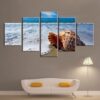 Sea Wave 6 - Space 5 Panel Canvas Art Wall Decor