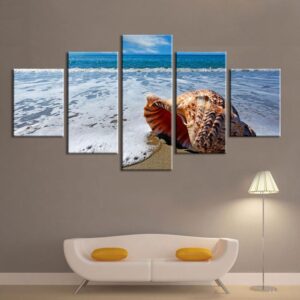 Sea Wave 6 - Space 5 Panel Canvas Art Wall Decor