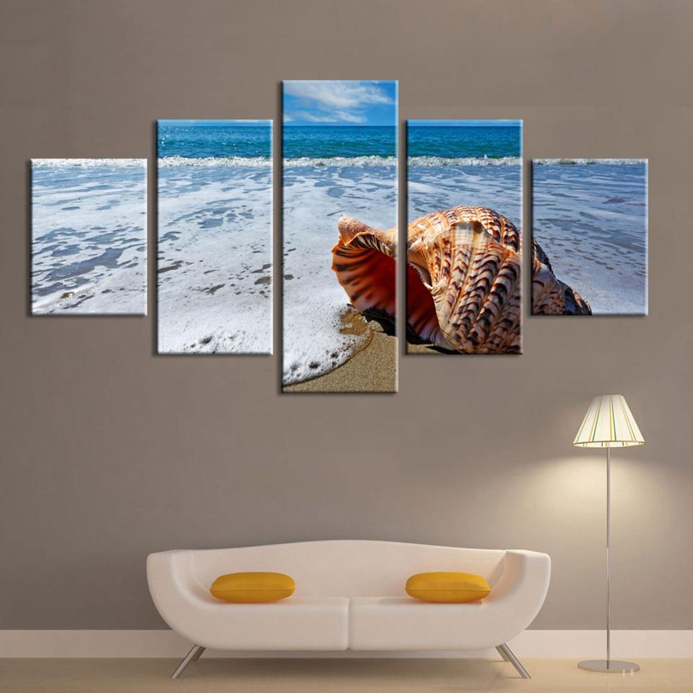 Sea Wave 6 - Space 5 Panel Canvas Art Wall Decor Sea Wave 6 - Space 5 Panel Canvas Art Wall Decor
