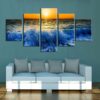 Sea Wave 8 - Space 5 Panel Canvas Art Wall Decor