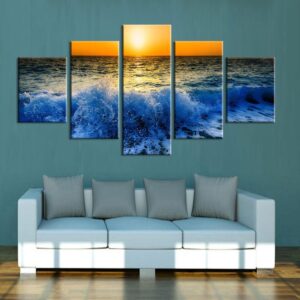 Sea Wave 8 - Space 5 Panel Canvas Art Wall Decor