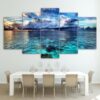 Sea Wave Landscape - Ocean 5 Panel Canvas Art Wall Decor