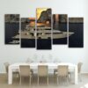 Sea Yacht - Space 5 Panel Canvas Art Wall Decor