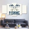 Sea fishing Poster - Fishing 5 Panel Canvas Art Wall Decor