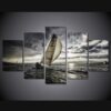Sea sailing clouds - Nature 5 Panel Canvas Art Wall Decor