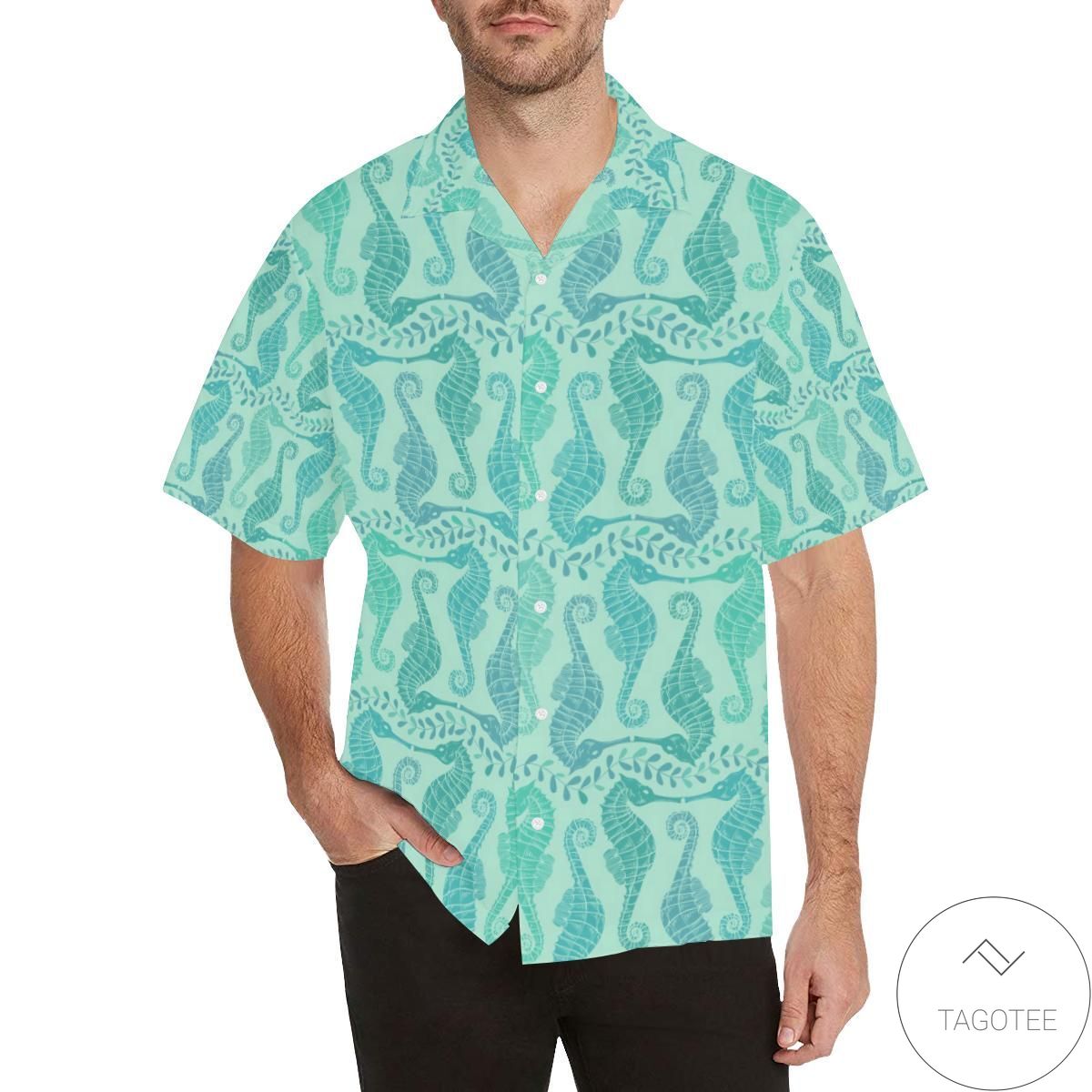 Seahorse Green Pattern Hawaiian Shirt Seahorse Green Pattern Hawaiian Shirt