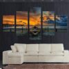 Seascape And Boat 22 - Space 5 Panel Canvas Art Wall Decor