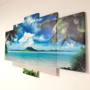 Seascape Beach 3 - Nature 5 Panel Canvas Art Wall Decor