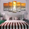 Seascape Beach Wave - Nature 5 Panel Canvas Art Wall Decor