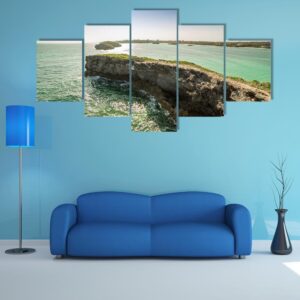 Seascape In Seven Islands Area - Nature 5 Panel Canvas Art Wall Decor