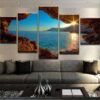 Seaside Beach - Nature 5 Panel Canvas Art Wall Decor