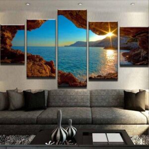 Seaside Beach - Nature 5 Panel Canvas Art Wall Decor