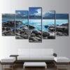 Seaside Seascape - Nature 5 Panel Canvas Art Wall Decor