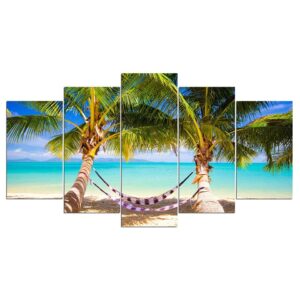 Seaside beach 02 - Space 5 Panel Canvas Art Wall Decor