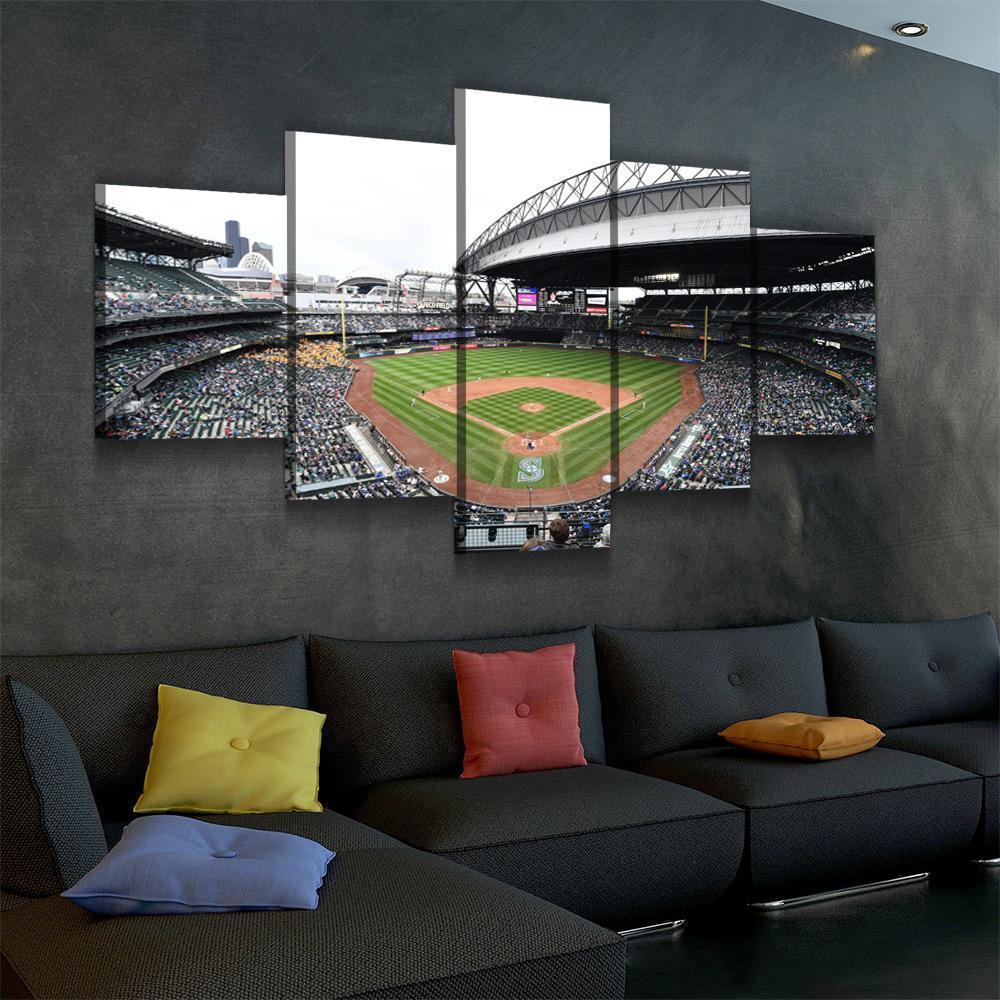 Seattle Mariners Stadium Sport - 5 Panel Canvas Art Wall Decor Seattle Mariners Stadium Sport - 5 Panel Canvas Art Wall Decor