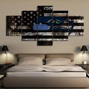 Seattle Seahawks Logo - Sport 5 Panel Canvas Art Wall Decor