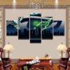 Seattle Seahawks - Space 5 Panel Canvas Art Wall Decor