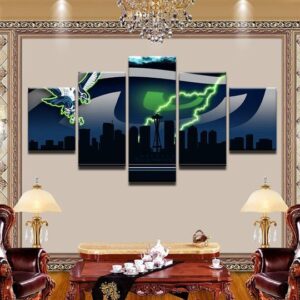 Seattle Seahawks - Space 5 Panel Canvas Art Wall Decor